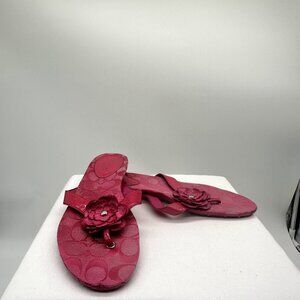 COACH Samira Pink Flower Sandals Women's 10